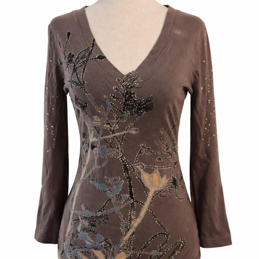 Xcvi embellished artsy boho top